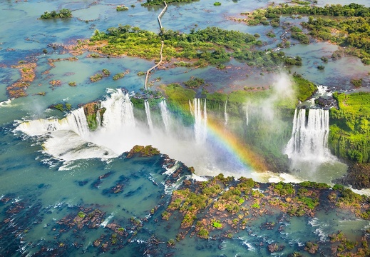 伊瓜苏大瀑布鸟瞰图，巴西